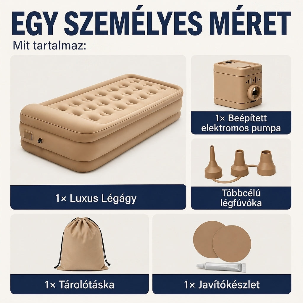46 cm magas felfújható ágy – Beépített elektromos pumpával